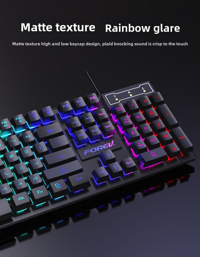 Wired four-piece set set of keyboard and mouse headset mouse pad keyboard set gaming game computer keyboard - Discount Msrp