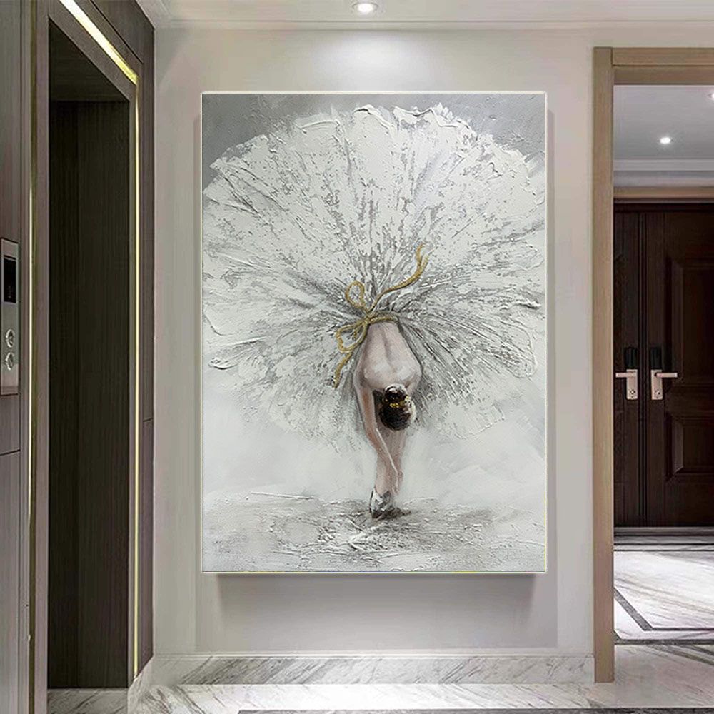 Hot sale Dancing Girl Oil Painting on Canvas Hand Painted abstract figure wall art picture for living room home decor - Discount Msrp