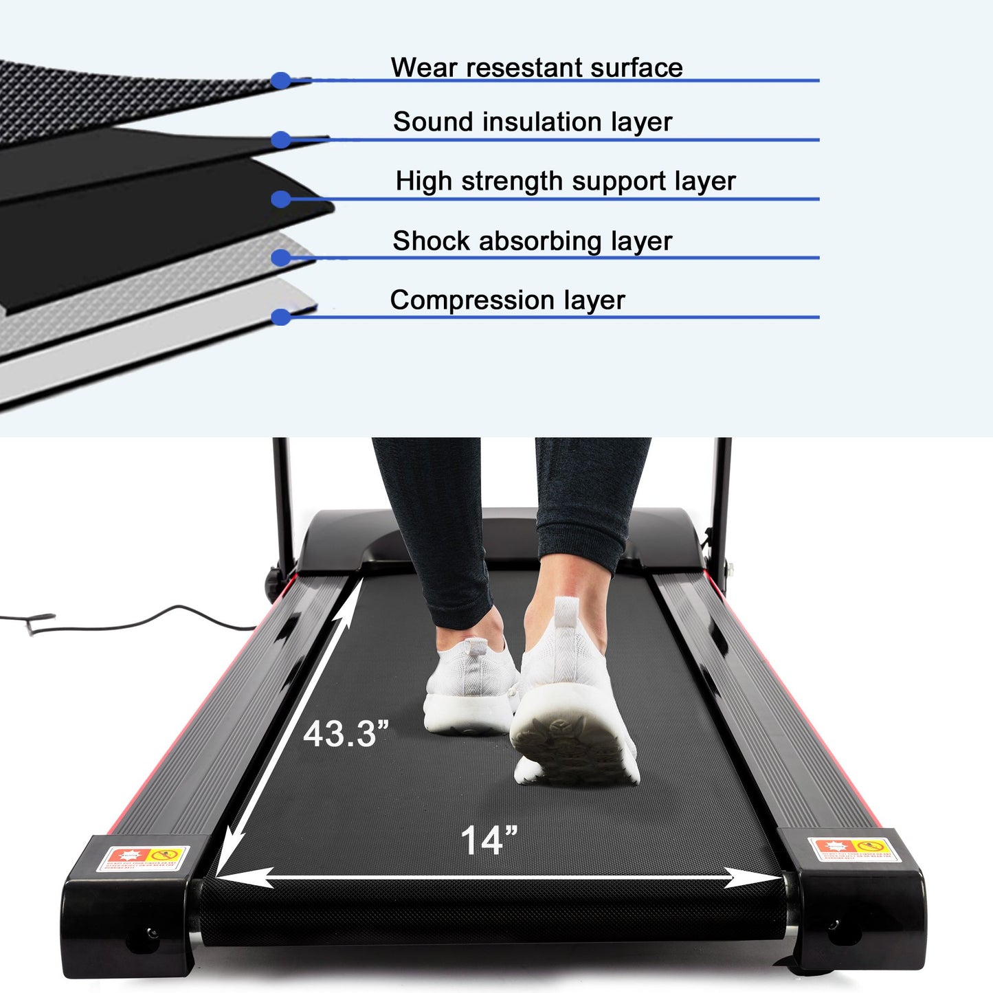 Folding Treadmill with Incline 2.5HP 12KM/H Electric Treadmill for Home Foldable, Bluetooth Music Cup Holder Heart Rate Sensor Walking Running Machine for Indoor Home Gym Exercise Fitness - Discount Msrp