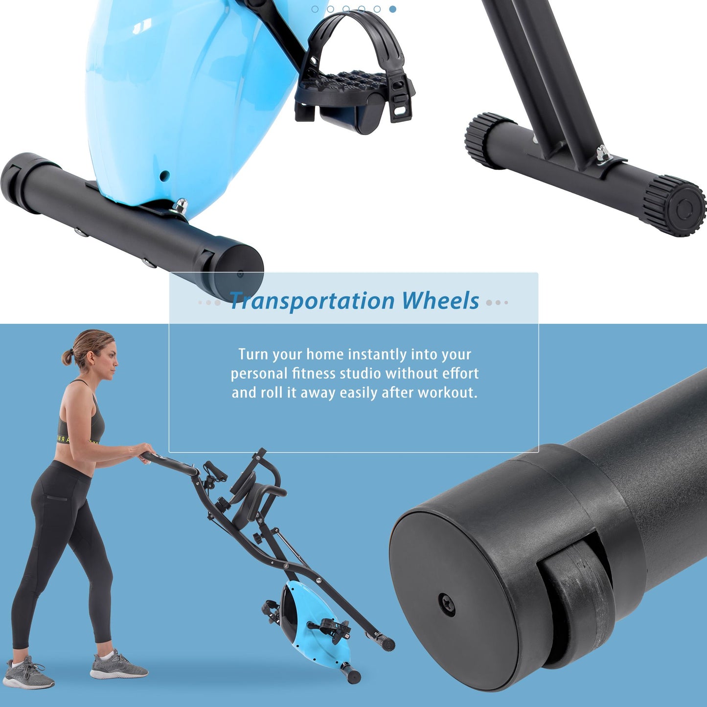 Folding Exercise Bike, Fitness Upright and Recumbent X-Bike with 16-Level Adjustable Resistance, Arm Bands and Backrest - Discount Msrp