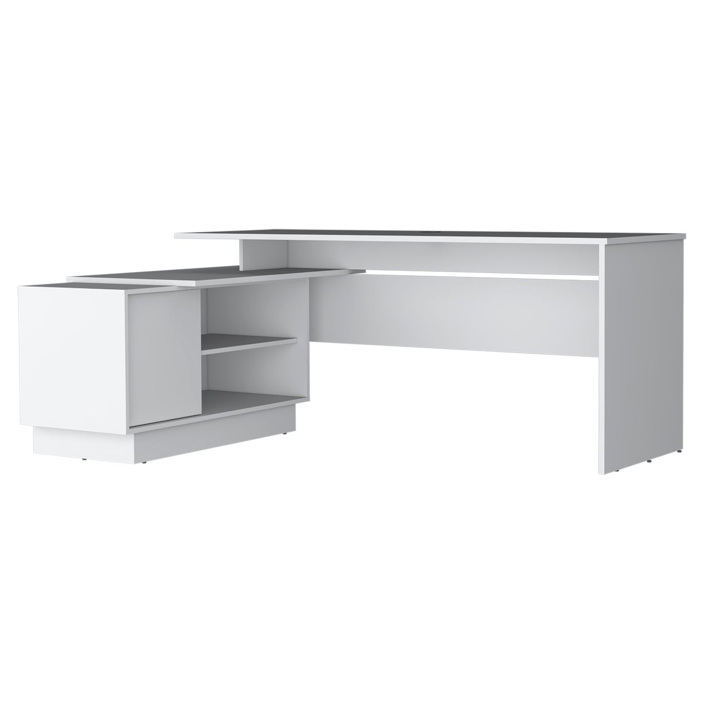 Weir L-Shaped Desk in Melamine, White - Discount Msrp