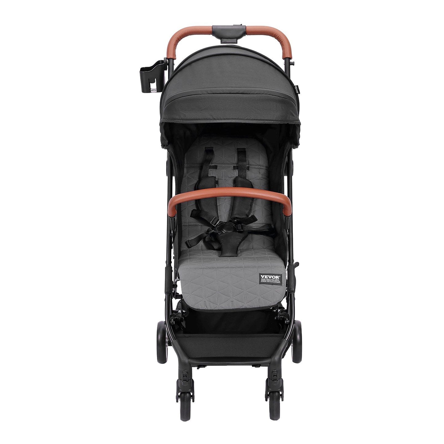 VEVOR Standard Baby Infant Stroller, Toddler Stroller with 95°-150° Adjustable Backrest & & 0/90°Adjustable Footrest & One-click Folding, Newborn Stroller with Cup Holder and Carry Bag, Black - Discount Msrp