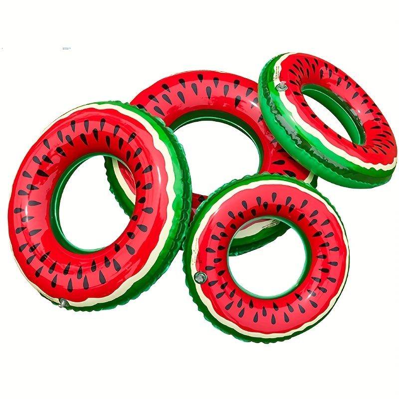 1pc Inflatable Watermelon Swimming Ring; Thickened PVC Fruit Swimming Ring; Inflatable Children's Swimming Ring For Beach - Discount Msrp