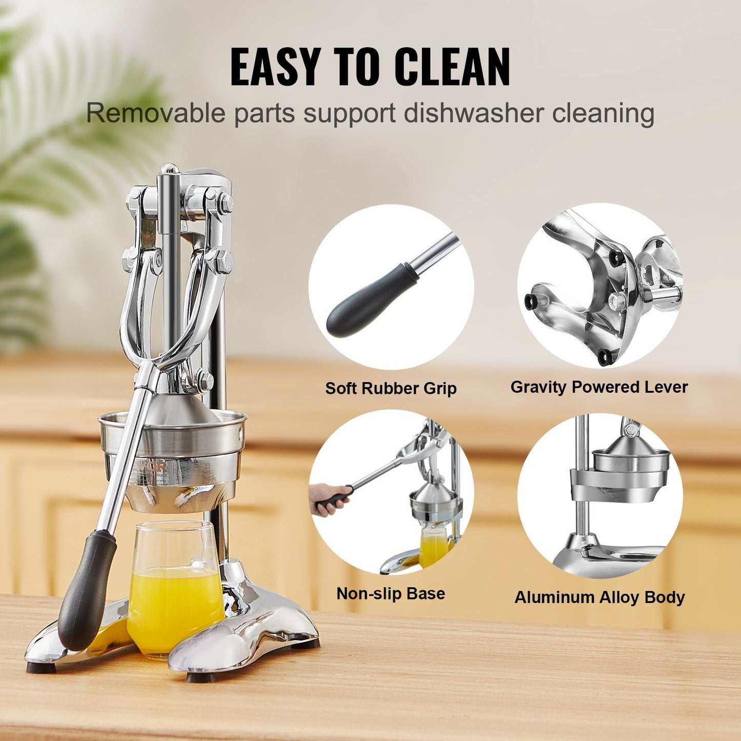 VEVOR Citrus Juice Press, Hand Press Orange Juicer Press, Commercial Grade Manual Citrus Juicer Lemon Squeezer, Easy-to-Clean Fruit Press Juicer for Lemon Pomegranate Orange Juice - Discount Msrp
