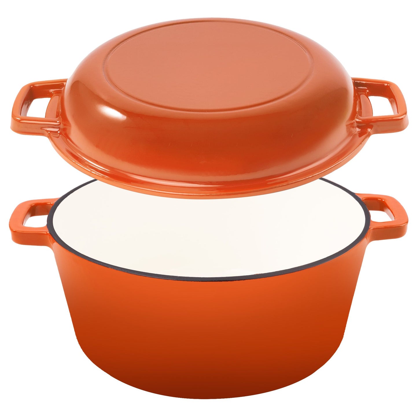 Enameled Cast Iron Dutch Oven with Serving Lid + ENCLOSED THERMAL CIRCLE Design - Discount Msrp