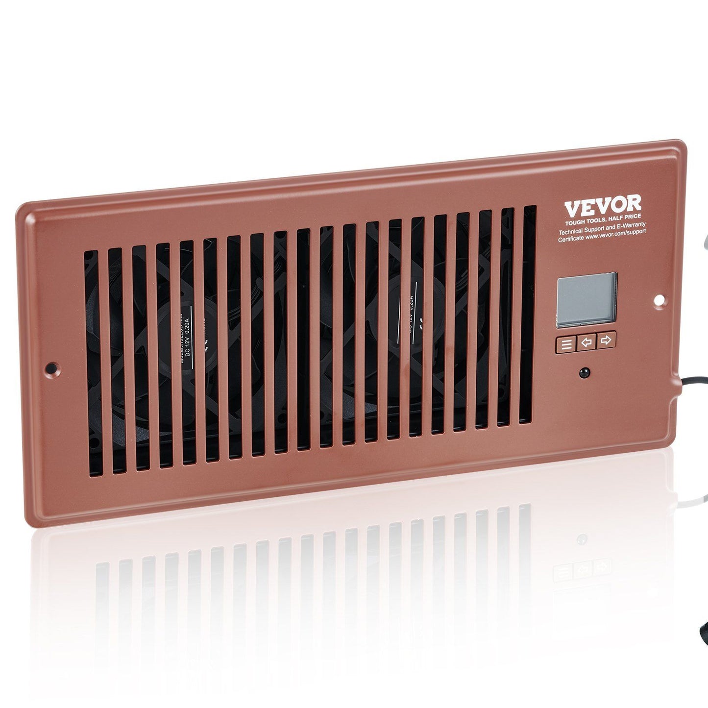 VEVOR Register Booster Fan, Quiet Vent Booster Fan Fits 4' x 10' Register Holes, with Remote Control and Thermostat Control, Adjustable Speed for Heating Cooling Smart Vent, Brown - Discount Msrp