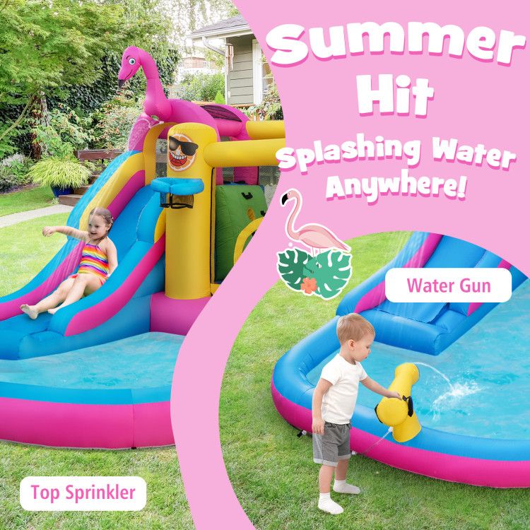 Inflatable Bounce Castle with Long Water Slide and 735W Blower - Discount Msrp