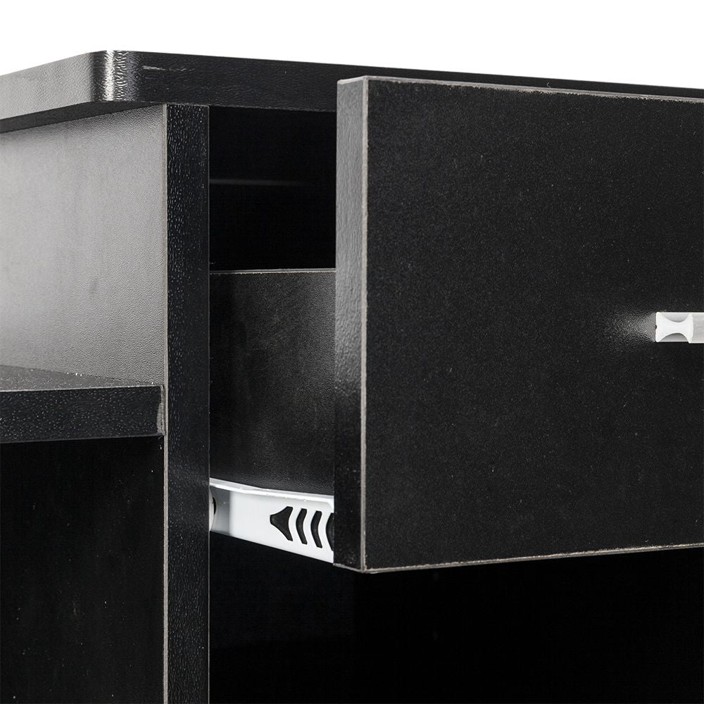 High-quality Integrated Melamine Board Computer Desk with Drawer Black RT - Discount Msrp