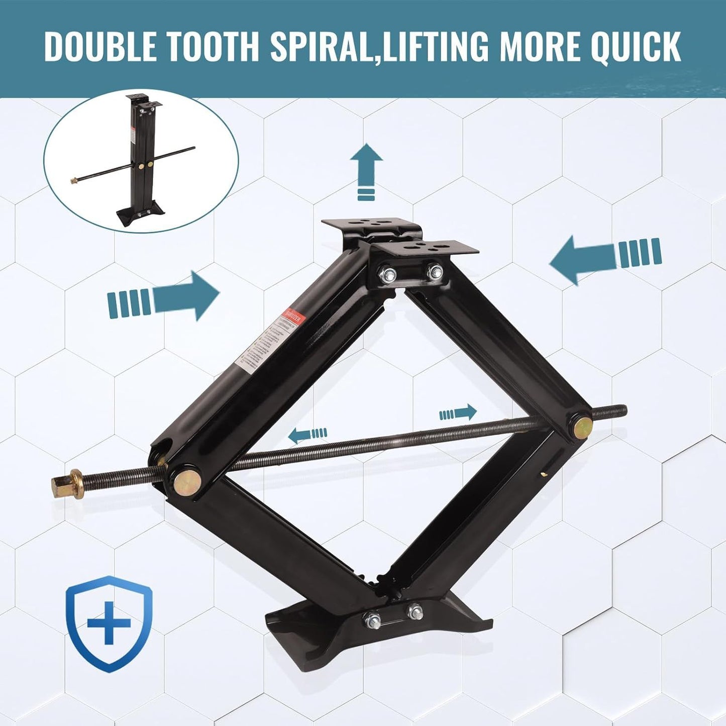 2Pcs Scissor Jack, 6500 lbs * 2, Leveling Scissor Jacks Set with Handle,RV Trailer Camper Stabilizer, for Trucks Cars MPVs Sedans,Station Wagon - Discount Msrp