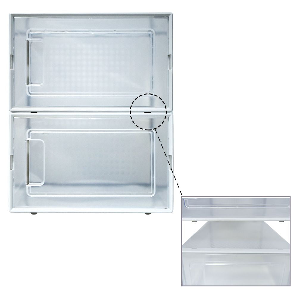 Set of 12 Stackable Clear Plastic Transparent Shoe Storage Box in Home - Discount Msrp