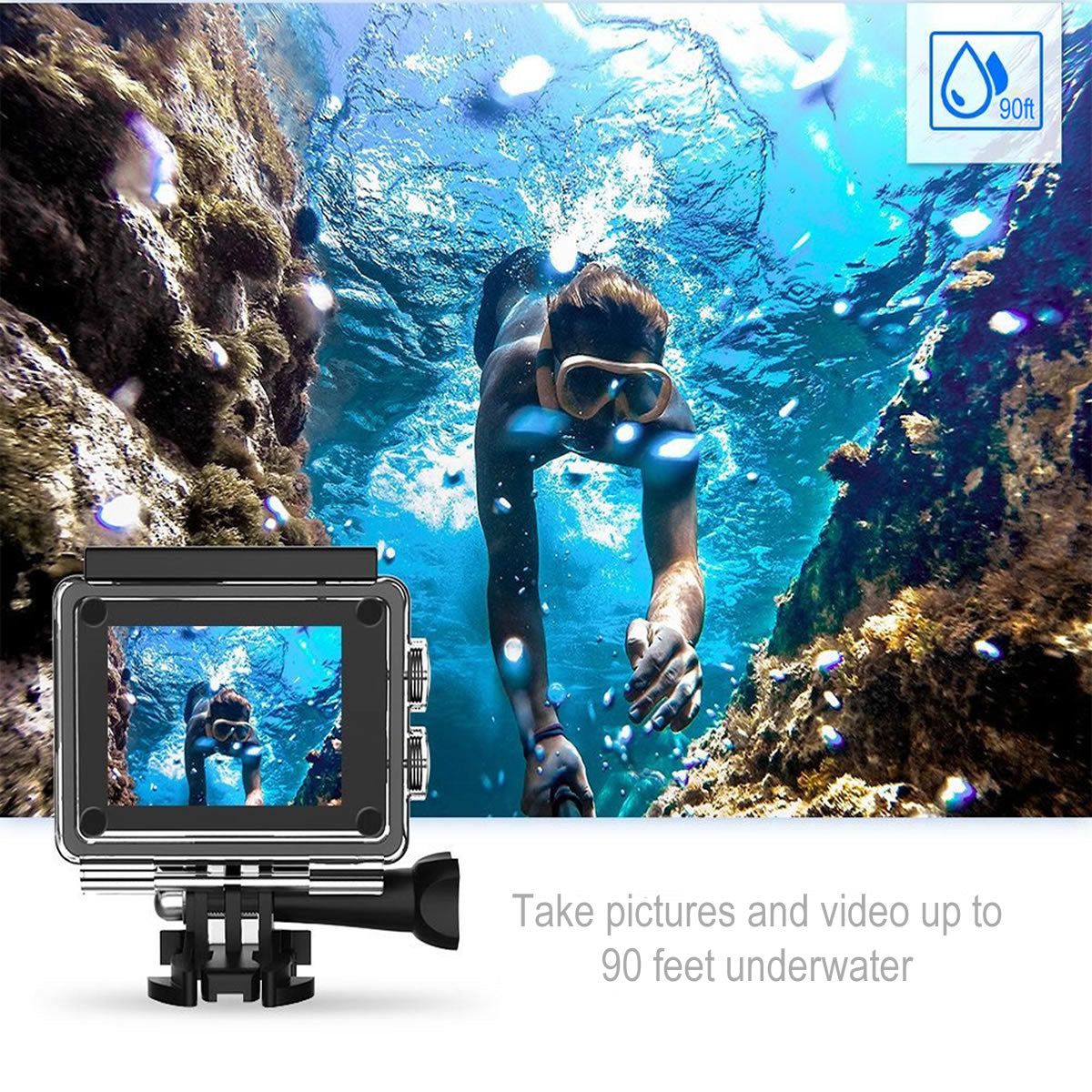 4K Action Pro Waterproof All Digital UHD WiFi Camera + RF Remote And Accessories - Discount Msrp
