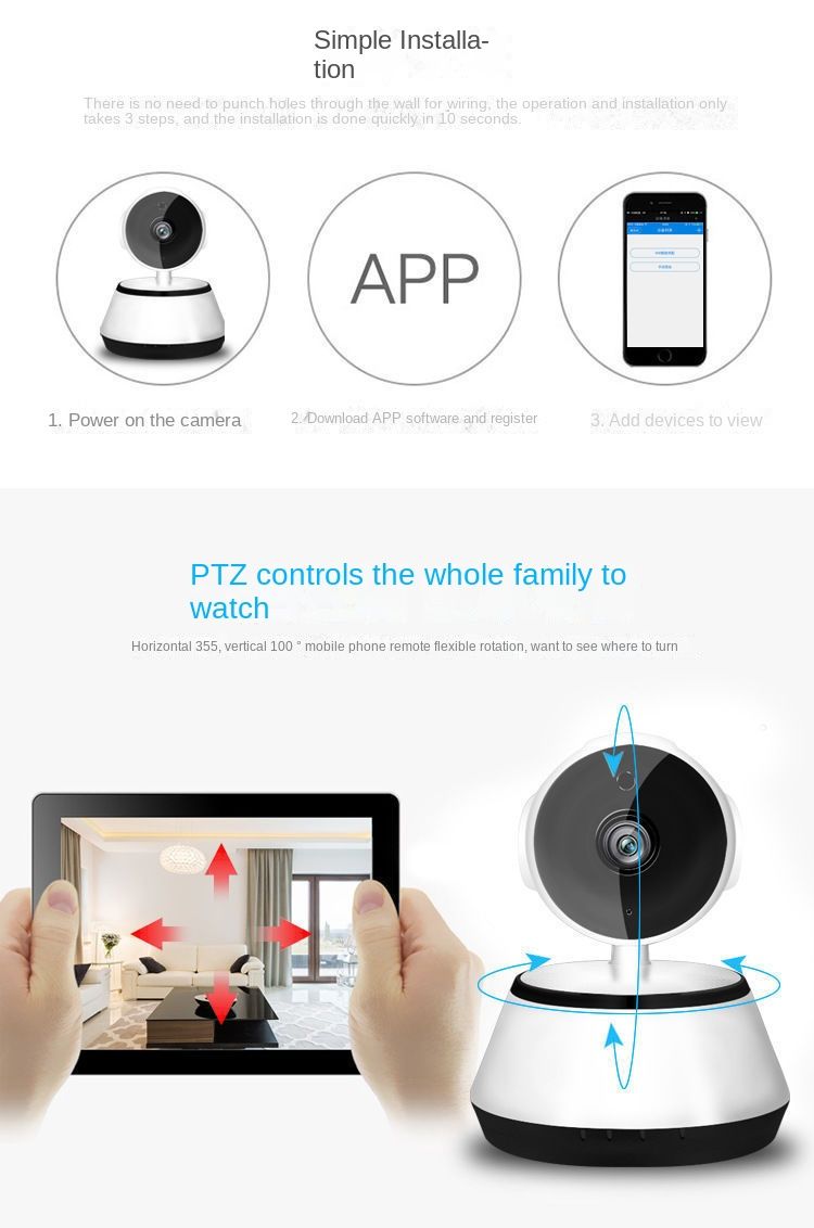 Wireless Camera; 1080P HD view; WiFi Home Indoor Camera without SDcard; 2 Way Audio Night Vision; Works with app - Discount Msrp