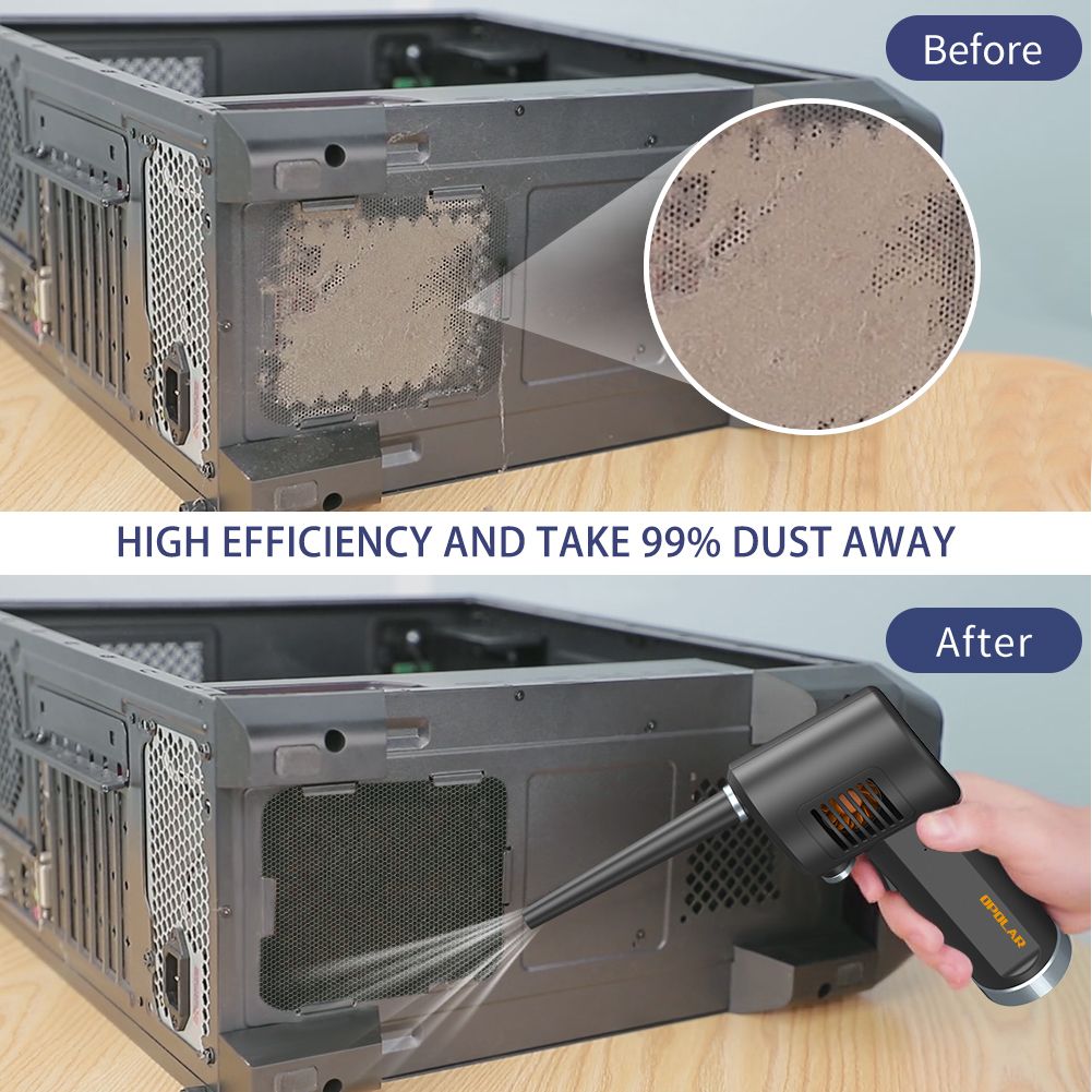 Compressed Air Duster, New Generation Canned Air, 33000 RPM Electric Air Can for Computer Keyboard Electronics Cleaning, 6000mAh Rechargeable Battery, Reusable Dust Destroyer RT - Discount Msrp