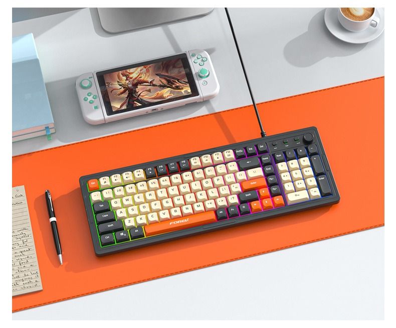 Wired luminous keyboard and mouse Q908 gaming mechanical feel game luminous suspended keyboard and mouse set - Discount Msrp