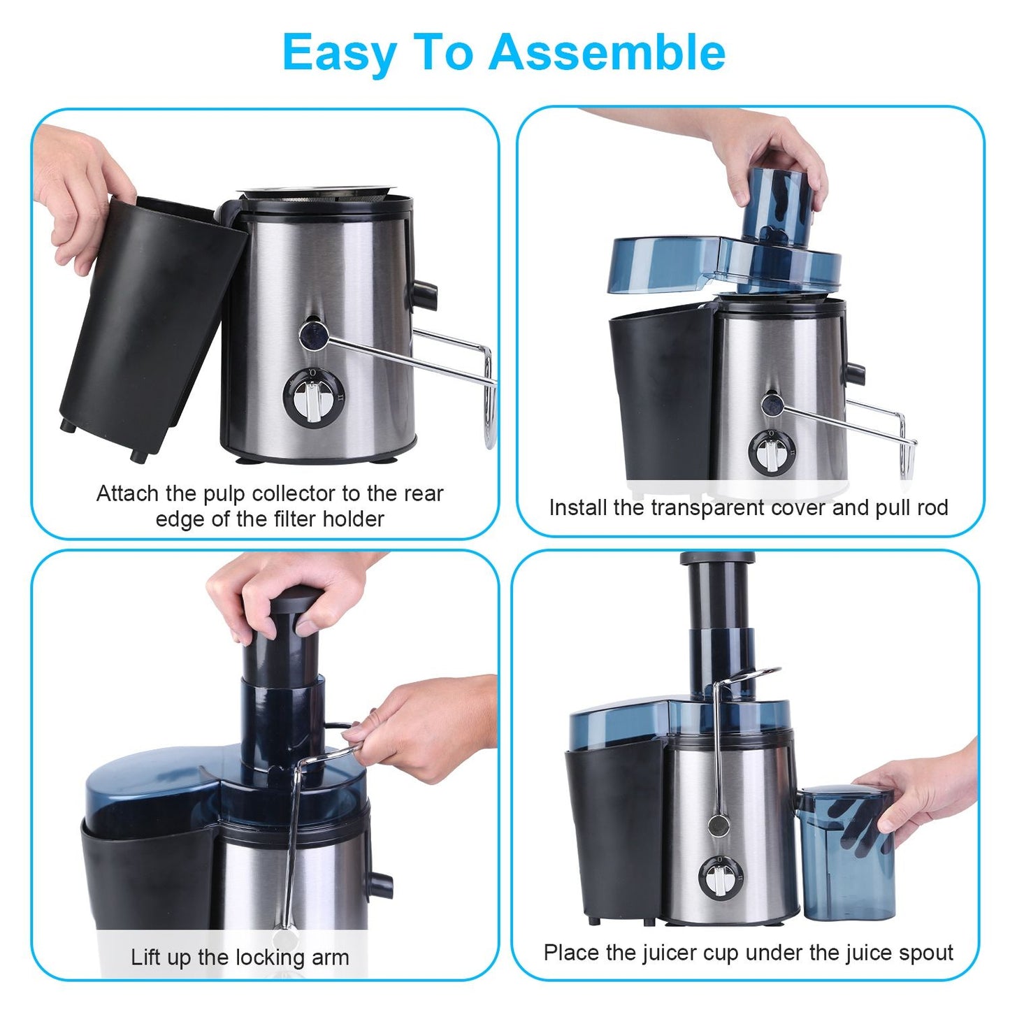 1000W Centrifugal Juicer Juice Extractor with 2 Speeds 3.6in Wide Feed Chute 17Oz Juicer Cup 54Oz Pulp Collector Electric Juicer for Fruits Vegetables - Discount Msrp