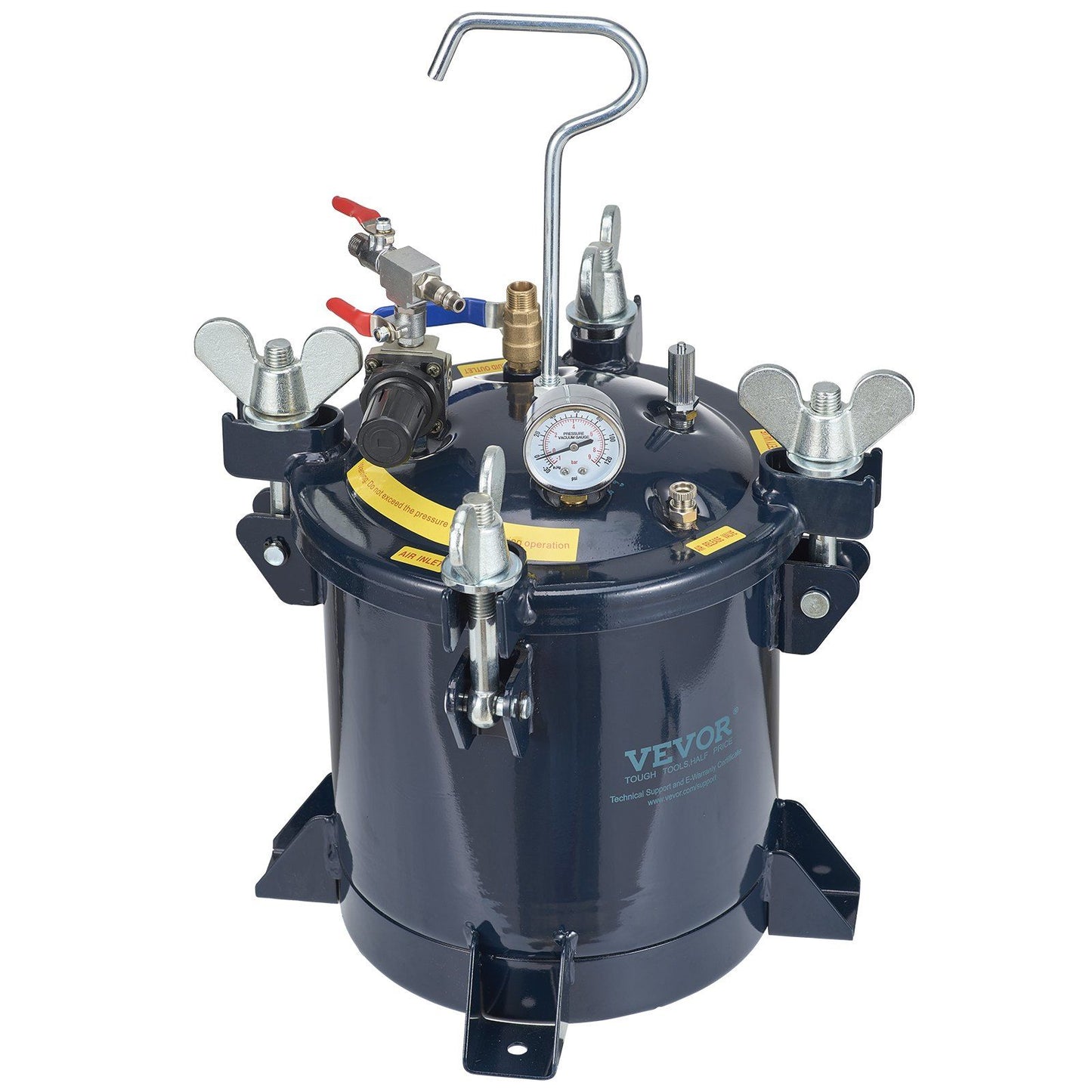 VEVOR 10L/2.5gal Spray Paint Pressure Pot Tank, 70PSI Max Air Paint Pressure Pot, Metal Rack and Leak Repair Sealant for Industry Home Decor Architecture Construction Automotive Painting - Discount Msrp