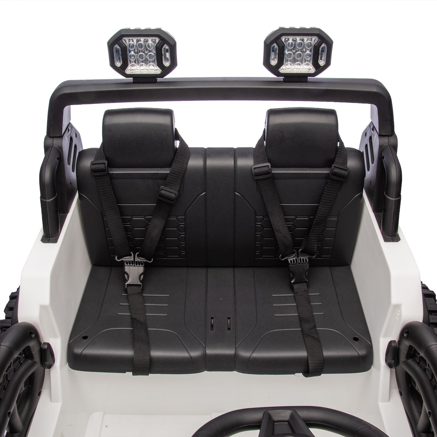 24V Two-seater Kids Ride On Electric Car W/parents control,Seat width 19.69in,400W motor,Four-wheel suspension,light&searchlight,USB,MP3,Bluetooth,Provide a speed of 1.86-4.35MPH for kids of 3+. - Discount Msrp