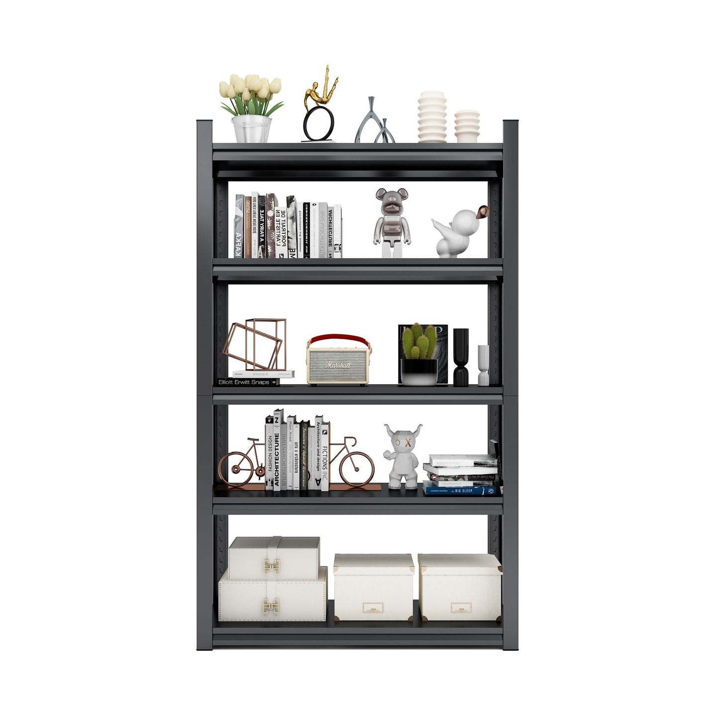 78"H 5 Tier Metal Shelves for Storage Garage Shelving 2000LBS Heavy Duty Storage Shelves Adjustable Garage Shelf Industrial Shelving Unit Storage Utility Rack,47.2"W*18"D*78"H,Black - Discount Msrp