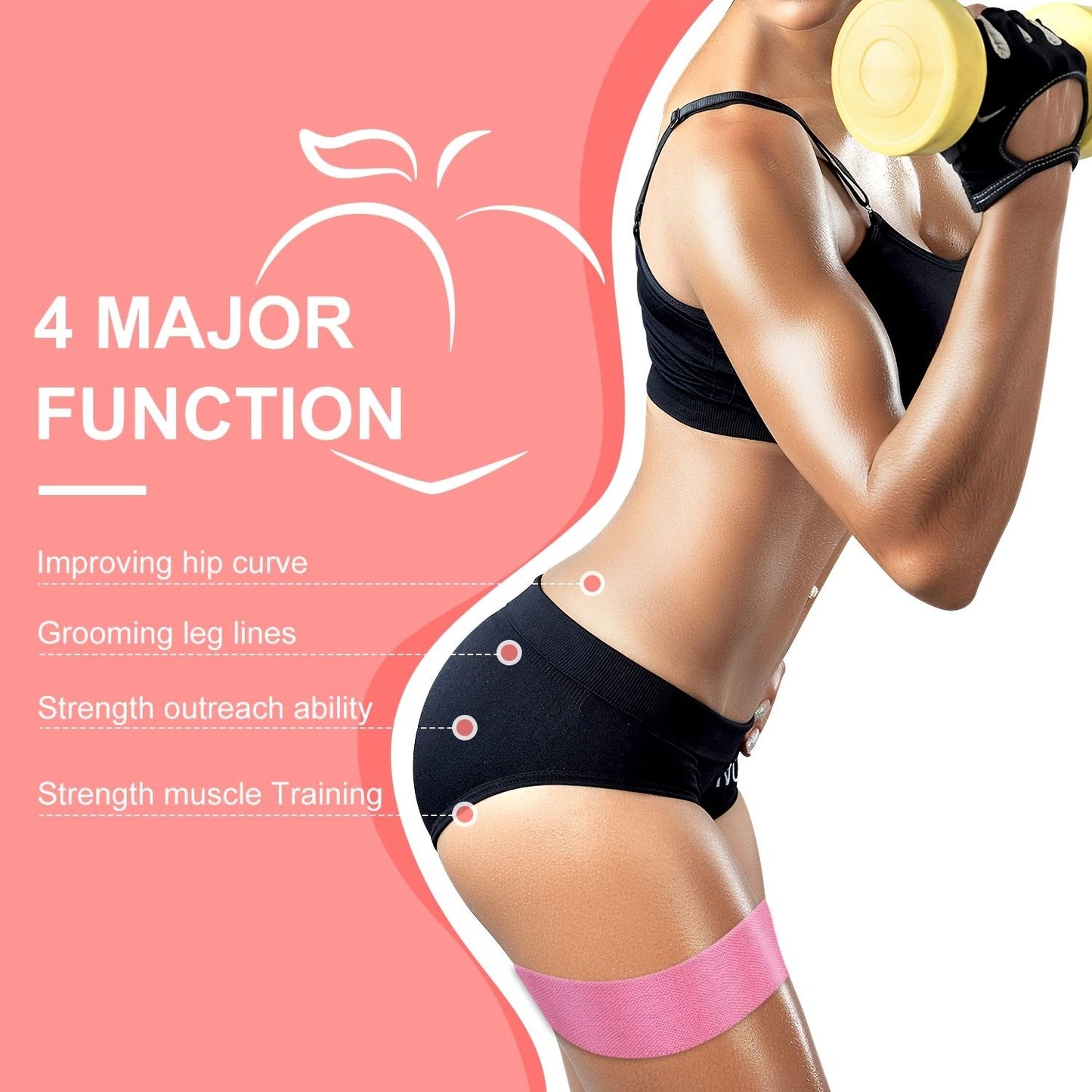 3pcs Resistance Bands For Legs And Butt; Home Yoga Exercise Workout Sports Fitness Accessories - Discount Msrp