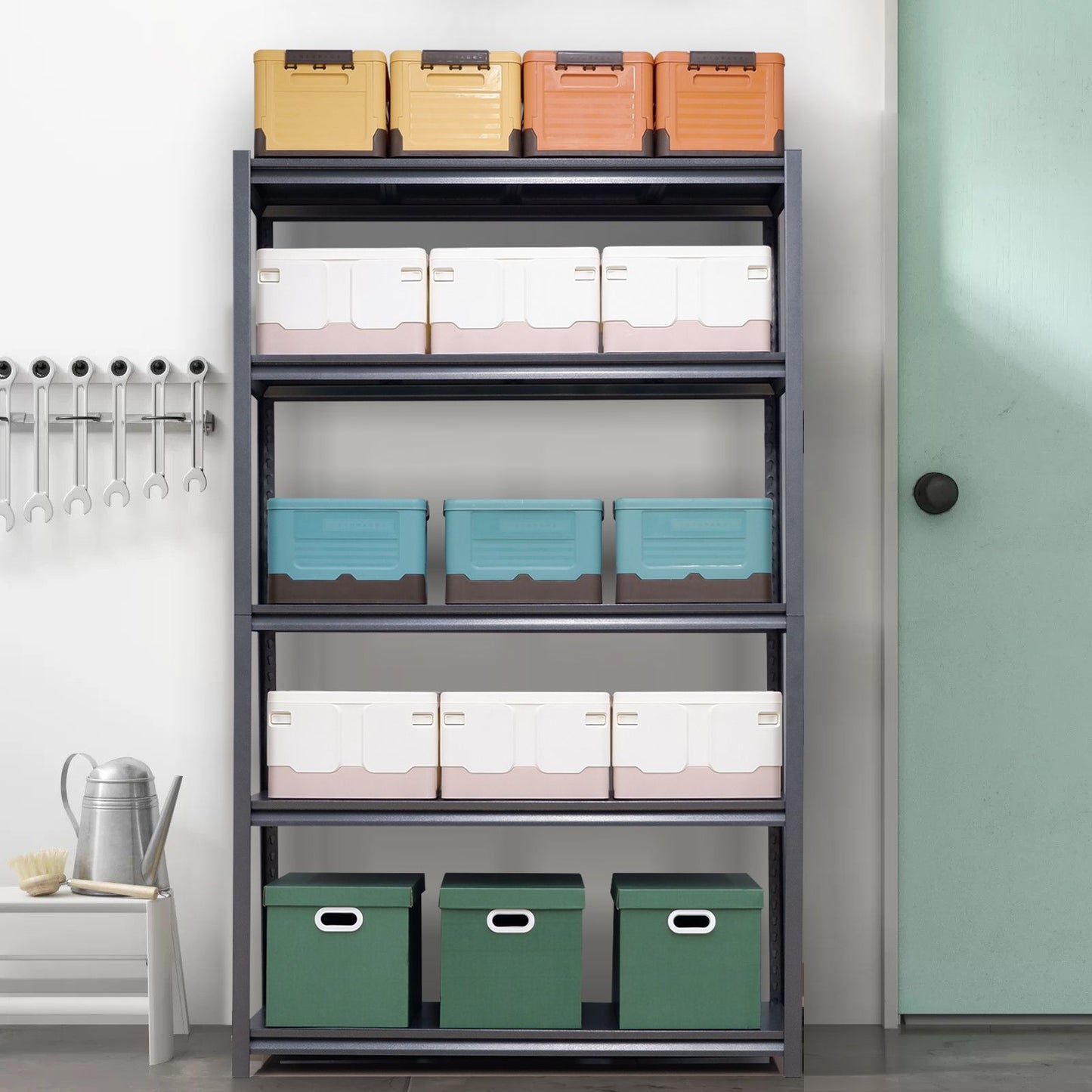 78"H 5 Tier Metal Shelves for Storage Garage Shelving 2000LBS Heavy Duty Storage Shelves Adjustable Garage Shelf Industrial Shelving Unit Storage Utility Rack,47.2"W*18"D*78"H,Black - Discount Msrp