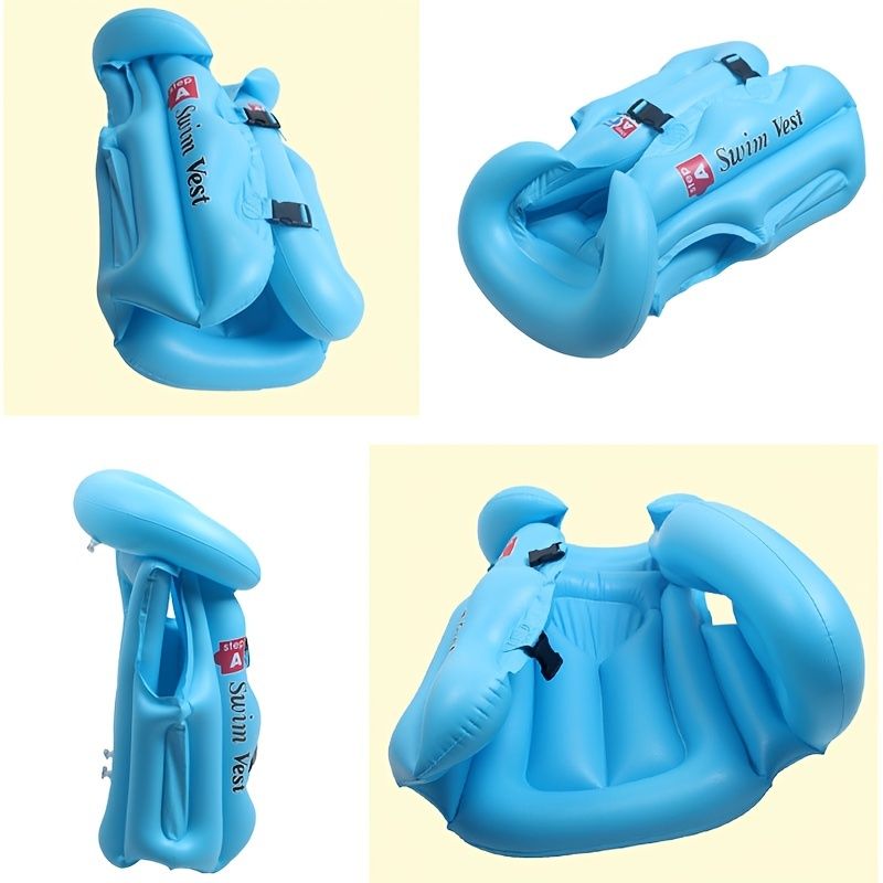 Swim Vest For Kids ; 4-12 Years Old Inflatable Swimming Floaties With Adjustable Safety Buckle & Dual Airbags For Boys Girls; Water Vest For Pool; Beach; Lake & Ocean - Discount Msrp