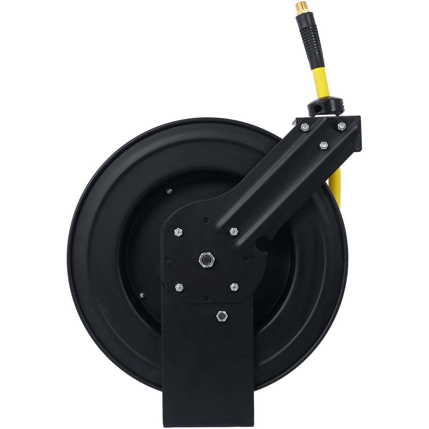 Retractable Air Hose Reel, 1/2" Inch x 50' Ft Auto Rewind Hose-Reel, Heavy Duty Steel Air Hose Reel, Industrial Grade Rubber Hose - Discount Msrp