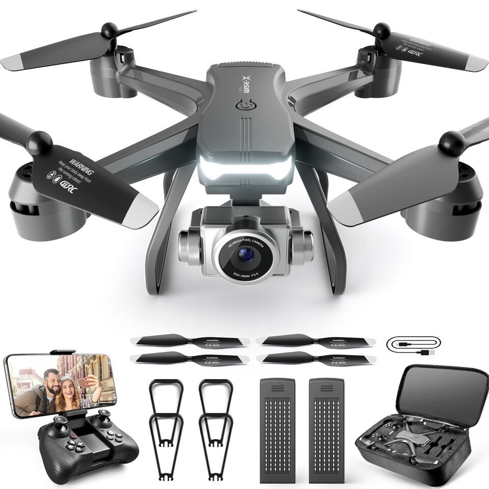 4DRC V14 RC Drone WIFI FPV 4K HD Wide Angle Dual Camera Quadcopter Portable With Bag ,2 Batteries Drone For Beginner,Headless Mode,Gesture Photo - Discount Msrp