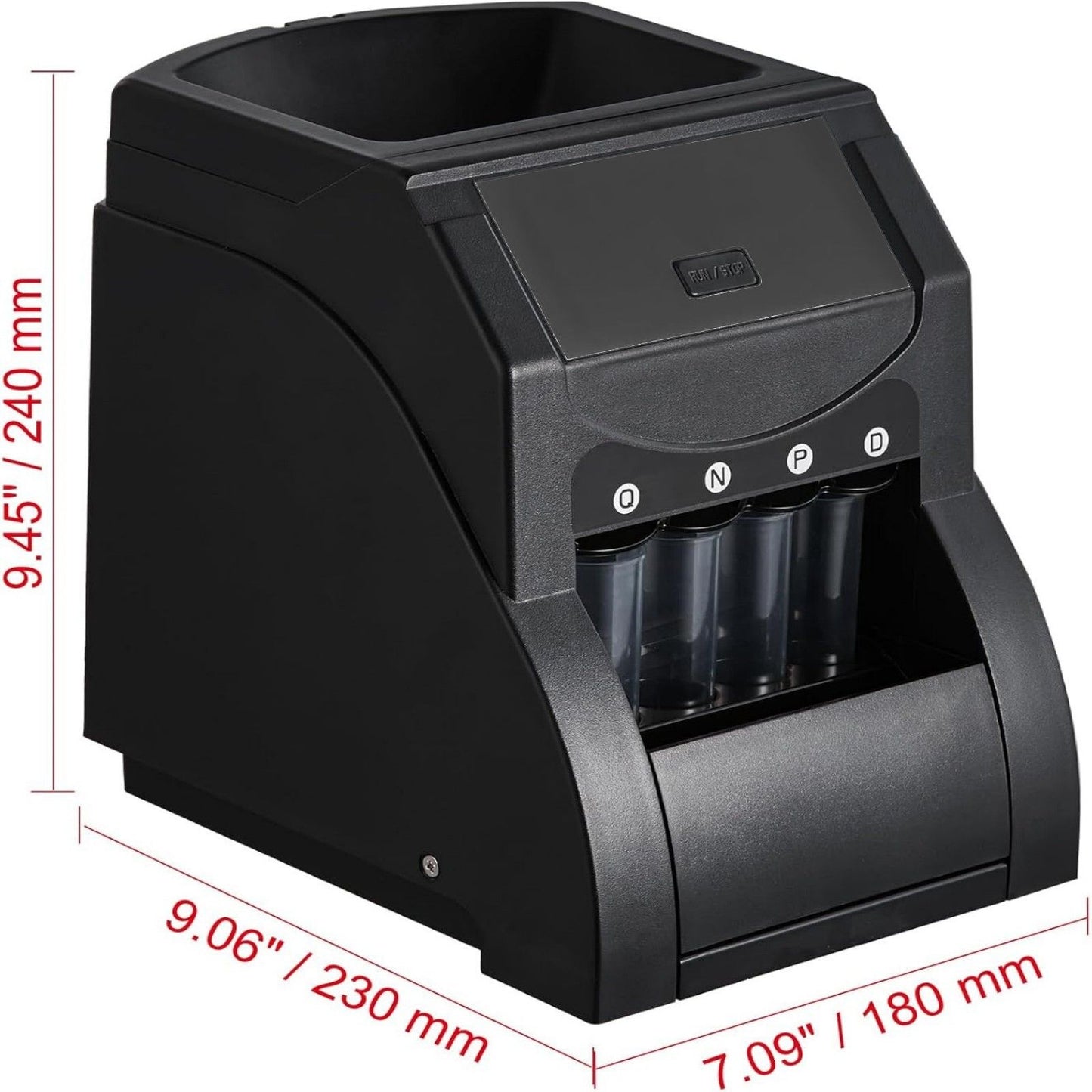 USD Coin Sorter, Coin Sorter Machine for USD Coin, Sorts up to 230 Coins/min, Coin Sorter and Wrapper Machine Holds 200 Coins Included 4 Coin Tubes, Black - Discount Msrp