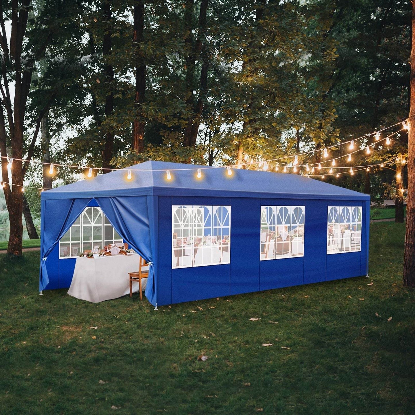 1 Set of 10'x30' Party Tent Canopy for Outdoor Weddings, Heavy-Duty Waterproof Event Shelter with Removable Sidewalls, Ideal for Parties, Booths, and Gatherings. - Discount Msrp