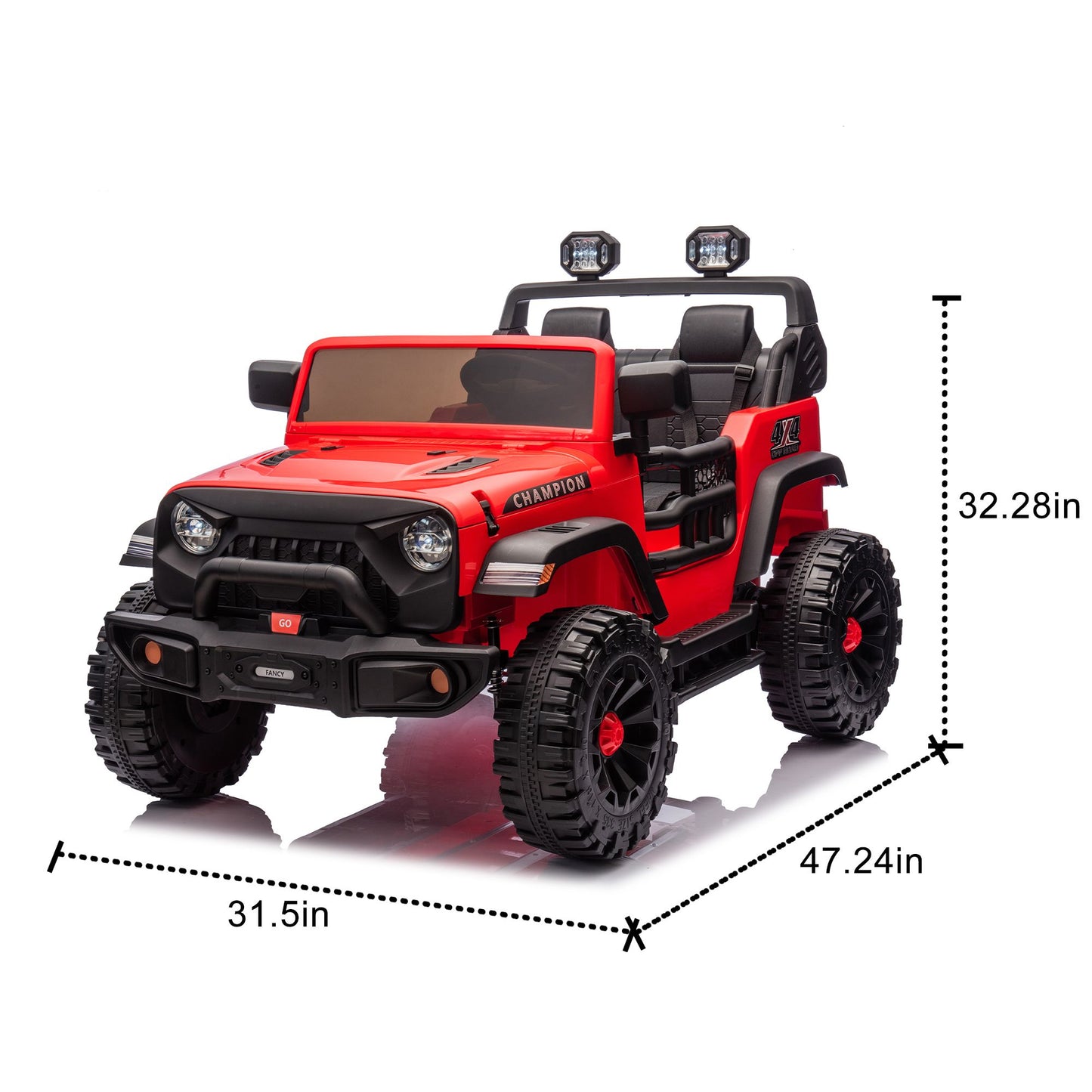 24V Two-seater Kids Ride On Electric Car W/parents control,Seat width 19.69in,400W motor,Four-wheel suspension,light&searchlight,USB,MP3,Bluetooth,Provide a speed of 1.86-4.35MPH for kids of 3+. - Discount Msrp