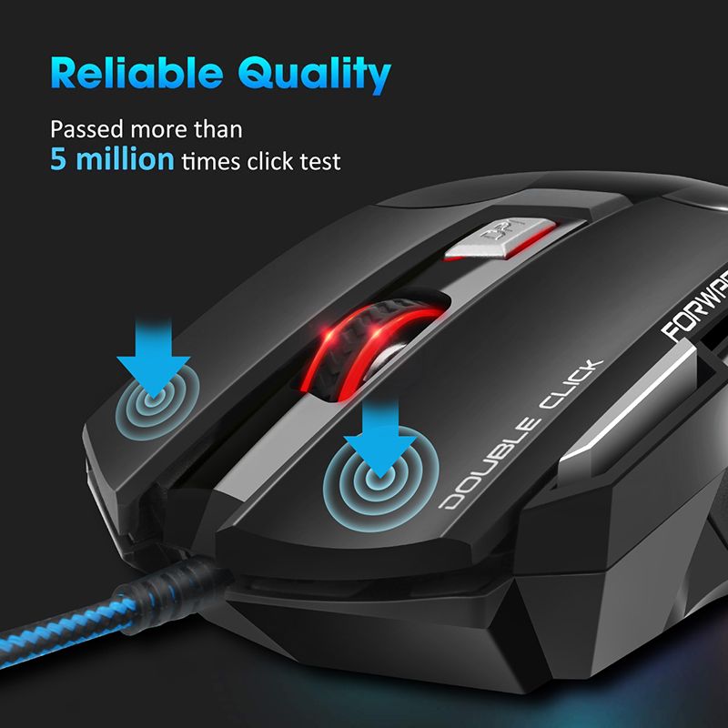 Computer Mouse Gamer Ergonomic Gaming Mouse USB Wired Game Mause 5500 DPI Silent Mice With LED Backlight 7 Button For PC Laptop - Discount Msrp