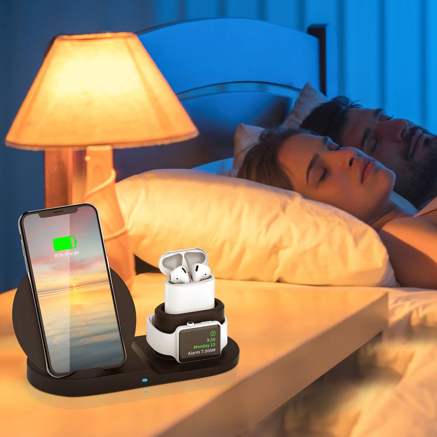 Wireless Charger 10W Fast Charging Station For iPhone Apple iWatch Series 5/4/3/2/1 AirPods - Discount Msrp