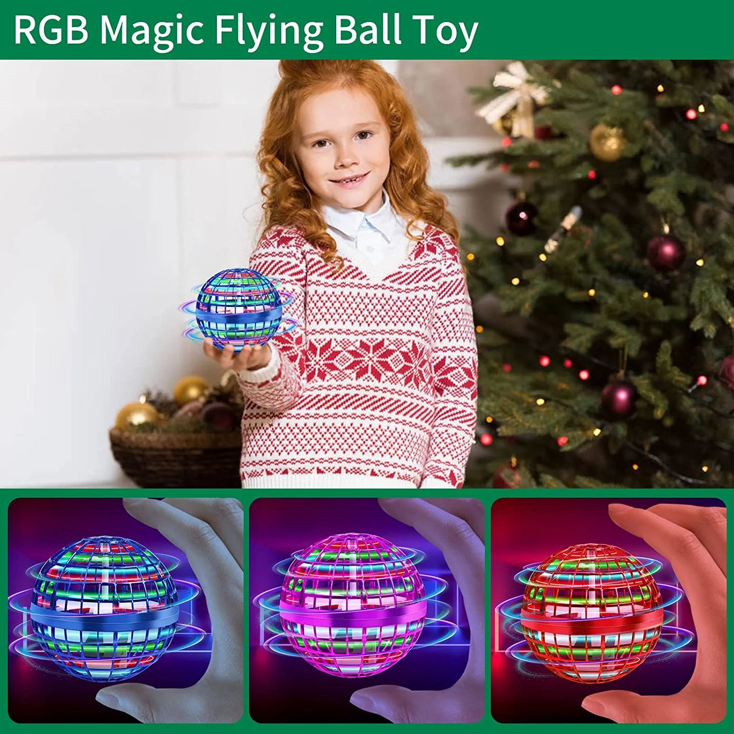 Flying Ball Toys; Hover Orb; 2022 Magic Controller Mini Drone; Boomerang Spinner 360 Rotating Spinning UFO Safe for Kids Adults - Discount Msrp