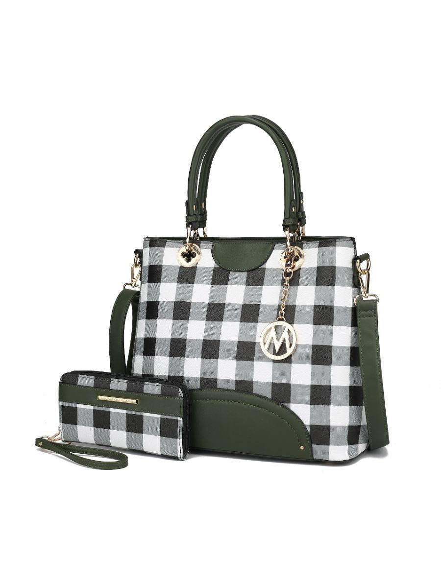 MKF Collection Gabriella Checkers Handbag with Wallet by Mia k - Discount Msrp