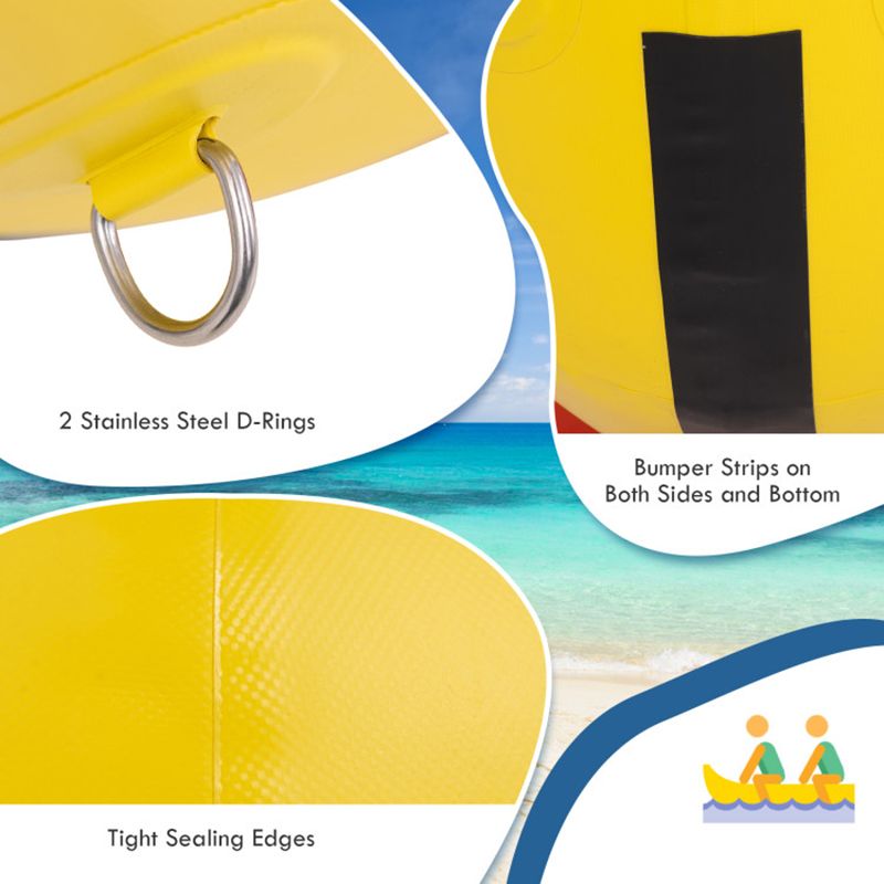 3-Person Inflatable Banana Boat with Electric Air Pump Carrying Bag and Repair Kit - Discount Msrp