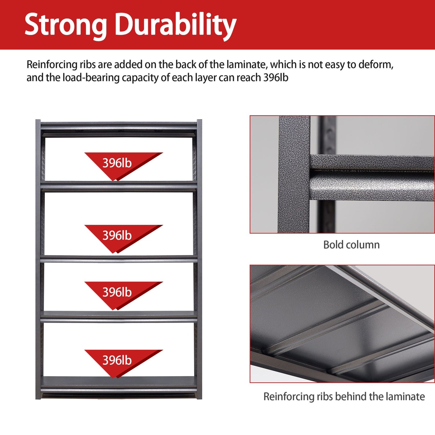 78"H 5 Tier Metal Shelves for Storage Garage Shelving 2000LBS Heavy Duty Storage Shelves Adjustable Garage Shelf Industrial Shelving Unit Storage Utility Rack,47.2"W*18"D*78"H,Black - Discount Msrp