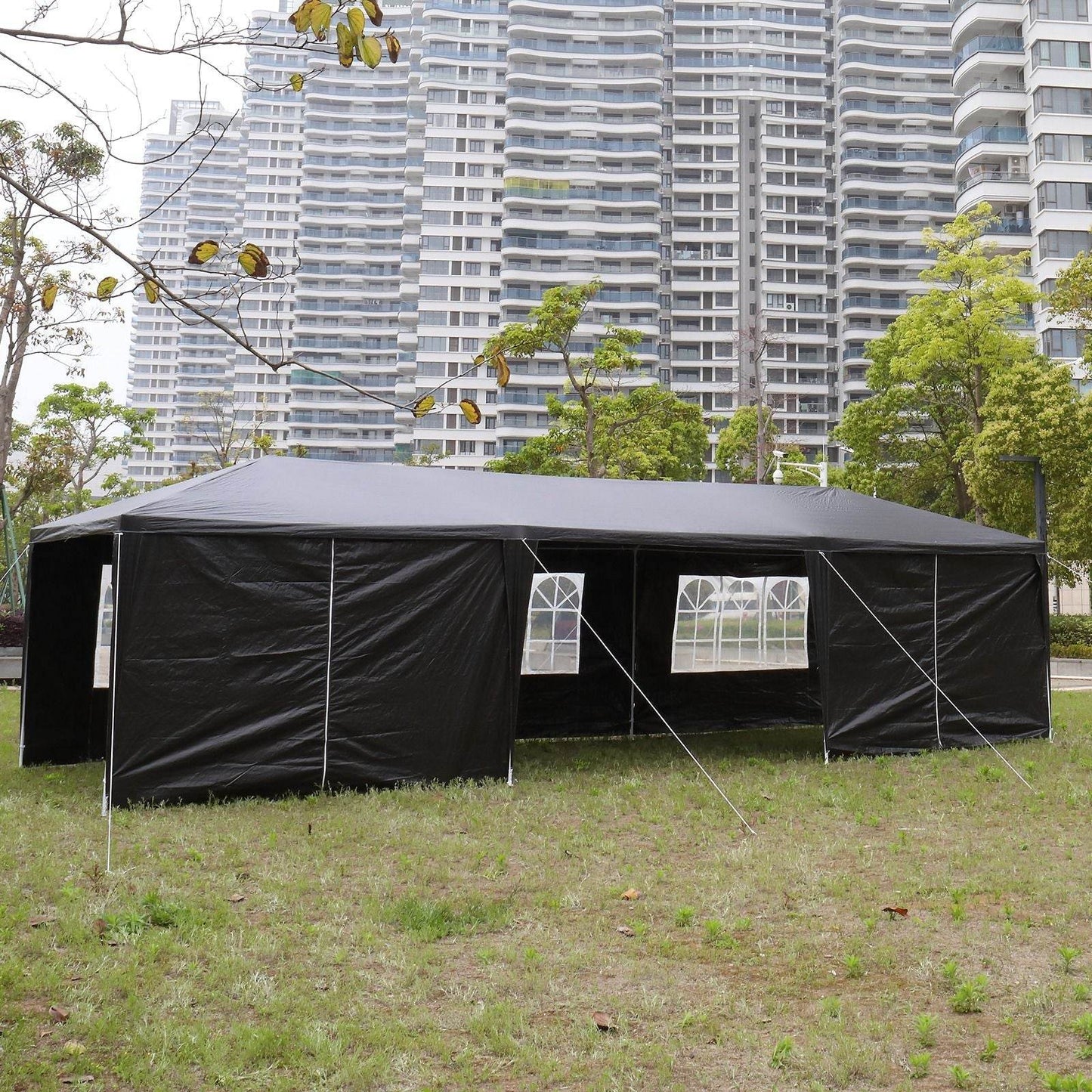1 Set of 10'x30' Party Tent Canopy for Outdoor Weddings, Heavy-Duty Waterproof Event Shelter with Removable Sidewalls, Ideal for Parties, Booths, and Gatherings. - Discount Msrp