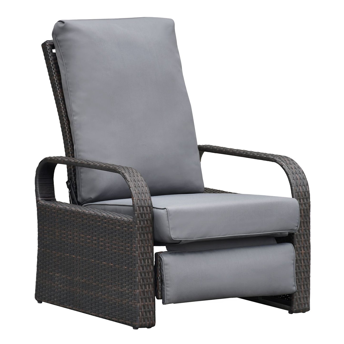 Outdoor Recliner Chair; Automatic Adjustable Wicker Lounge Recliner Chair with 5.12'' Thicken Cushion - Discount Msrp