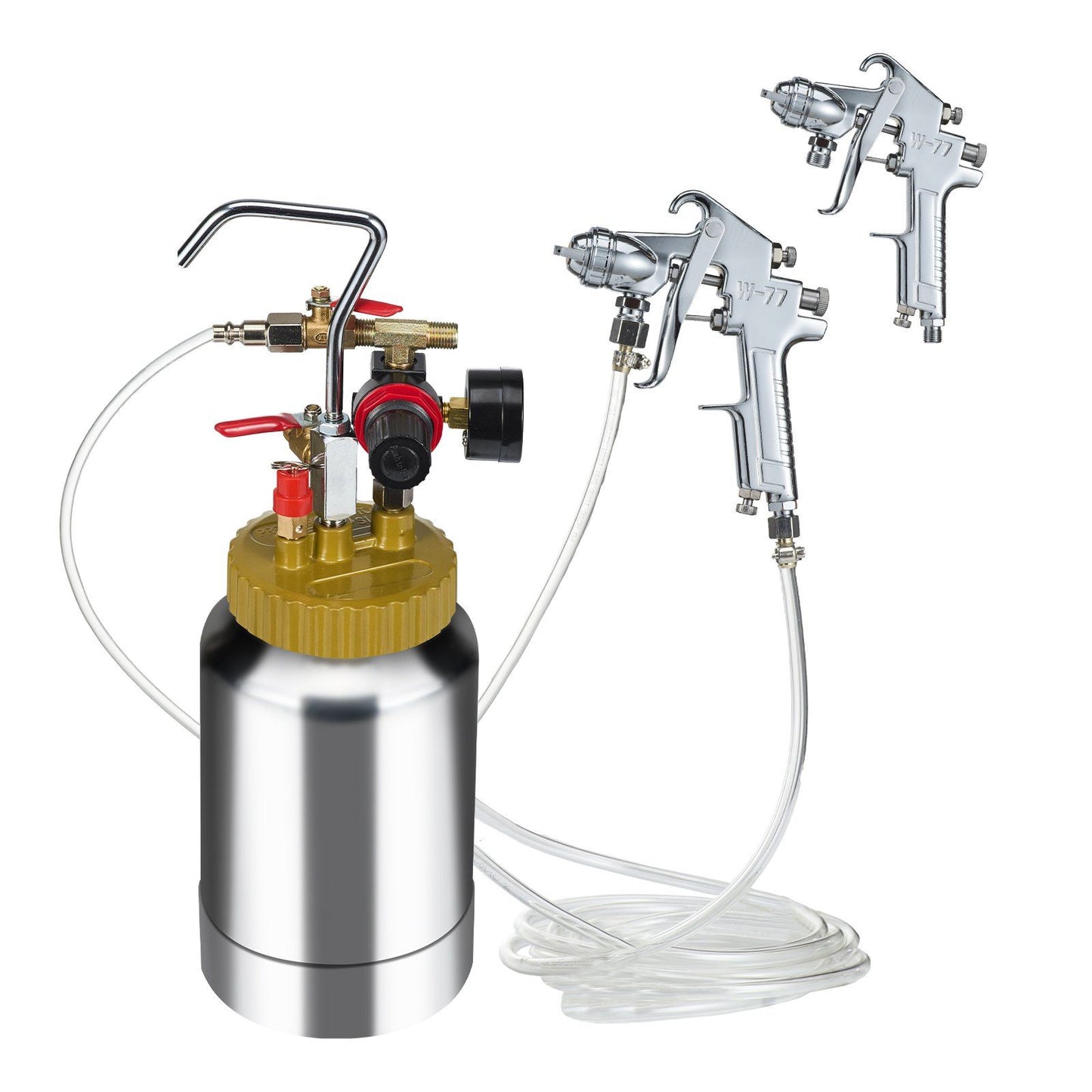VEVOR 2L/0.5gal Spray Paint Pressure Pot Tank, Lightweight Air Paint Pressure Pot, 1.8mm Nozzle Spray Paint Gun 3m Hoses for Home Decoration Architecture Construction Automotive Painting, 45PSI Max - Discount Msrp