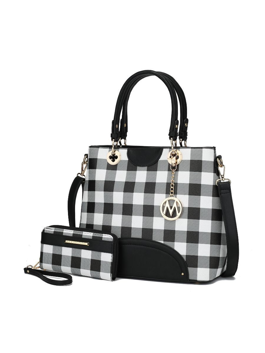 MKF Collection Gabriella Checkers Handbag with Wallet by Mia k - Discount Msrp