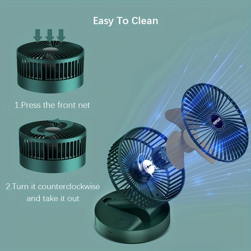 Portable Desk Fan; USB Rechargeable Fan; Folding Telescopic Adjustable Cooling Fan; Mini Summer Quiet Table Fan For Home Office Bedroom Gift For Birthday/Easter/President's Day/Boy/Girlfriends - Discount Msrp