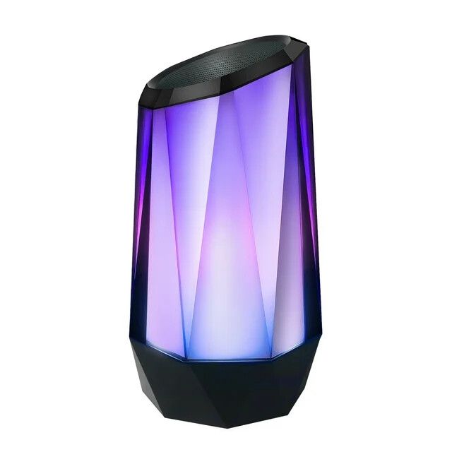 7-in Portable Wireless Bluetooth Speaker RGB LED Lights Loud Powerful Sound, CF012, Black - Discount Msrp