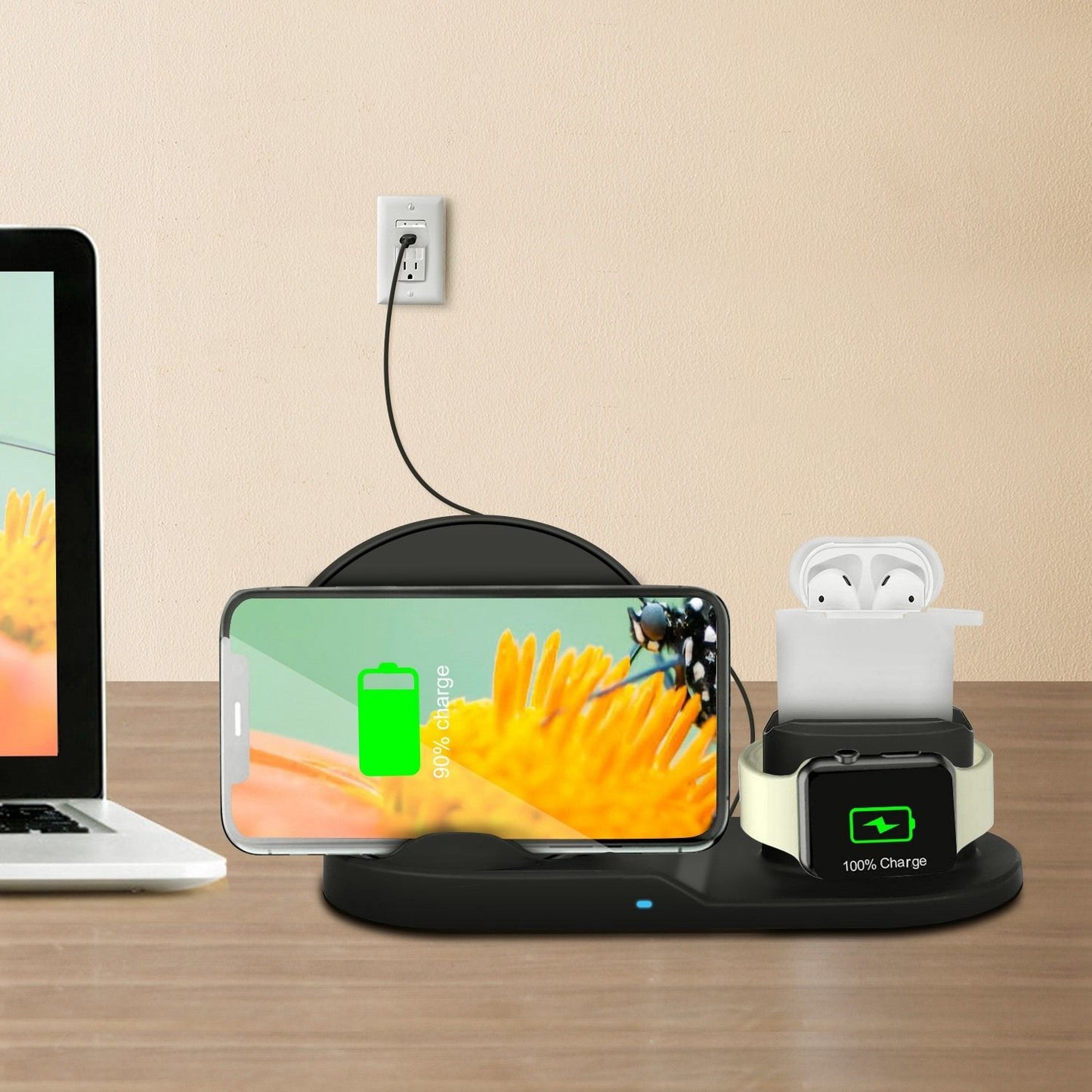 Wireless Charger 10W Fast Charging Station For iPhone Apple iWatch Series 5/4/3/2/1 AirPods - Discount Msrp