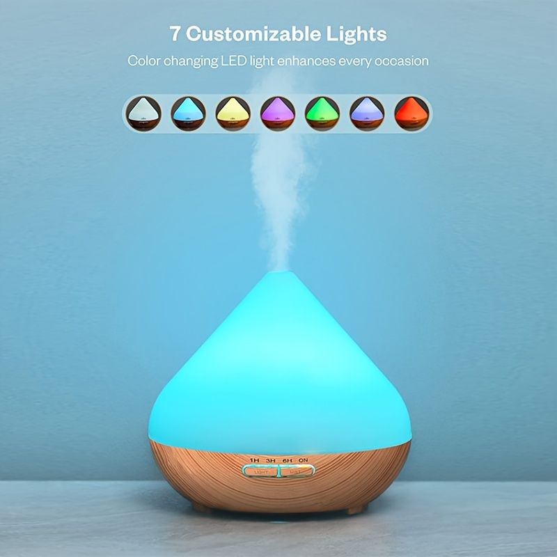 1pc Essential Oil Diffuser; Essential Oil Aromatherapy Diffuser Cool Mist Humidifier With 7 Color Lights For Home Office - Discount Msrp