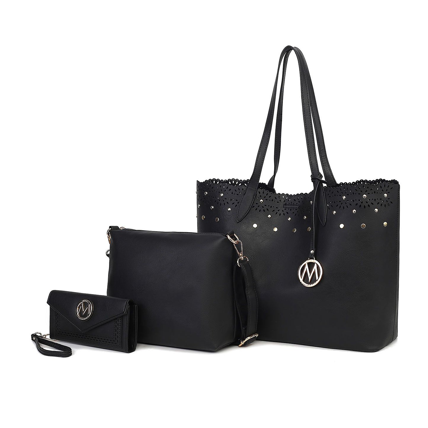 MKF Collection Mariahna 3 PCS Shopper Tote, Cross and Wallet Handbag by Mia K - Discount Msrp