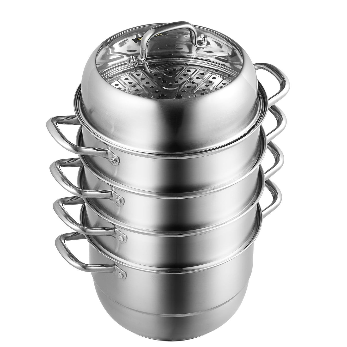 VEVOR Dumpling Steamer Stainless Steel 5 Titer for for Cook Soup, Noodles, Fishes Work with Gas Electric Grill Stove Top, Dia 30cm/11.8inch, Pot - Discount Msrp