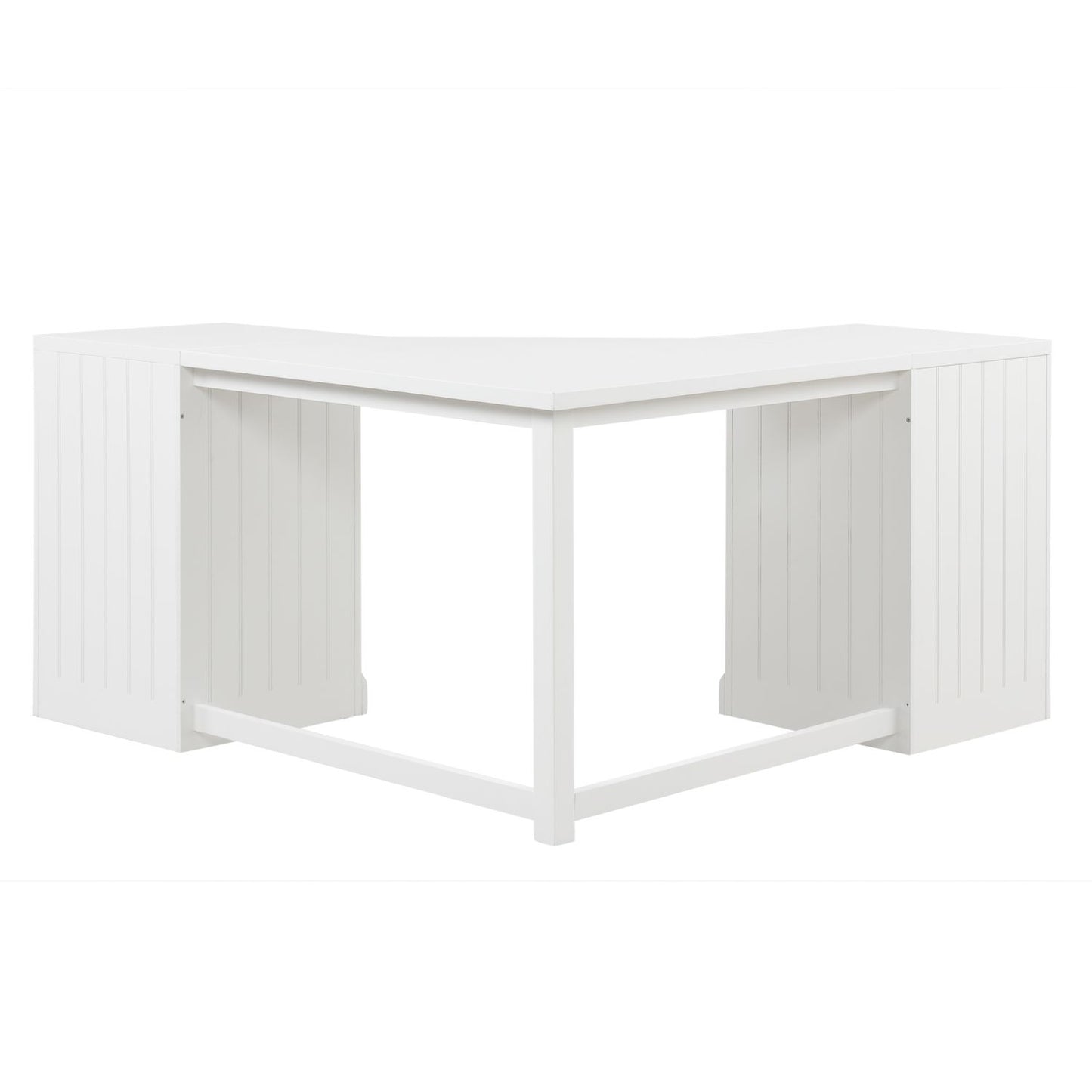 57.68" Modern L Shaped Executive Desk with 2 Storage Cabinets and 3 Drawers,Corner Writing Desk,Office Desk Furniture,Computer Desks with Depth Workstation for Home Office,Living room,White - Discount Msrp