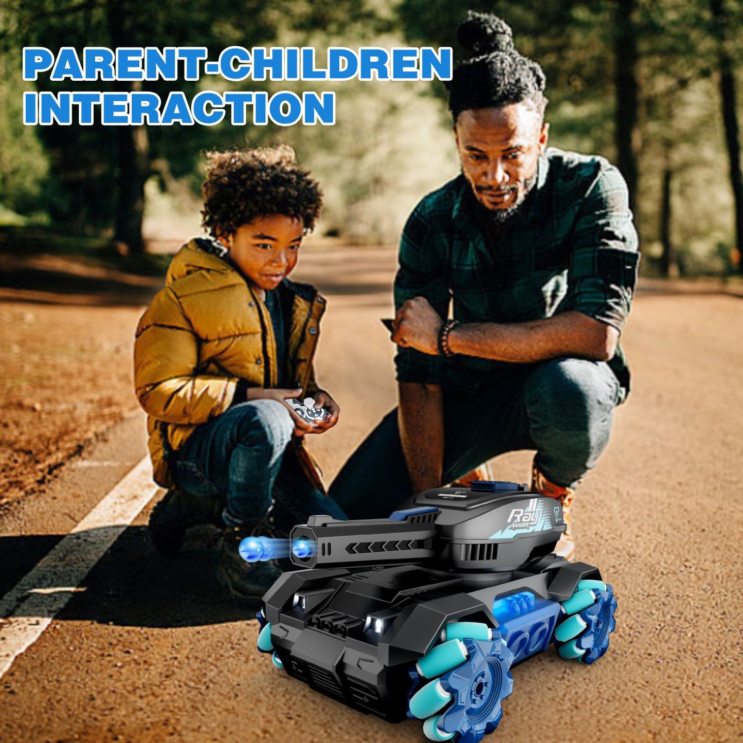 4DRC Y1 RC Crawler Scale Water Bullet Shooting Remote Control Cars,Kids 4WD Battle Stunt Car,All Terrain RC Truck with 360°Rotating,Toy Gift for Boys Girls Kids,Blue - Discount Msrp