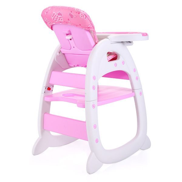 Multipurpose Adjustable Highchair,Children's dining chair for Baby Toddler Dinning Table with Feeding Tray and 5-Point Safety Buckle XH - Discount Msrp