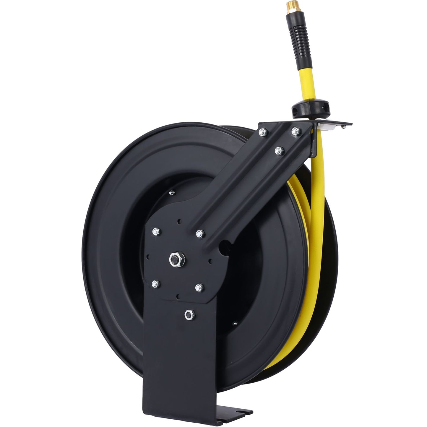 Retractable Air Hose Reel, 1/2" Inch x 50' Ft Auto Rewind Hose-Reel, Heavy Duty Steel Air Hose Reel, Industrial Grade Rubber Hose - Discount Msrp